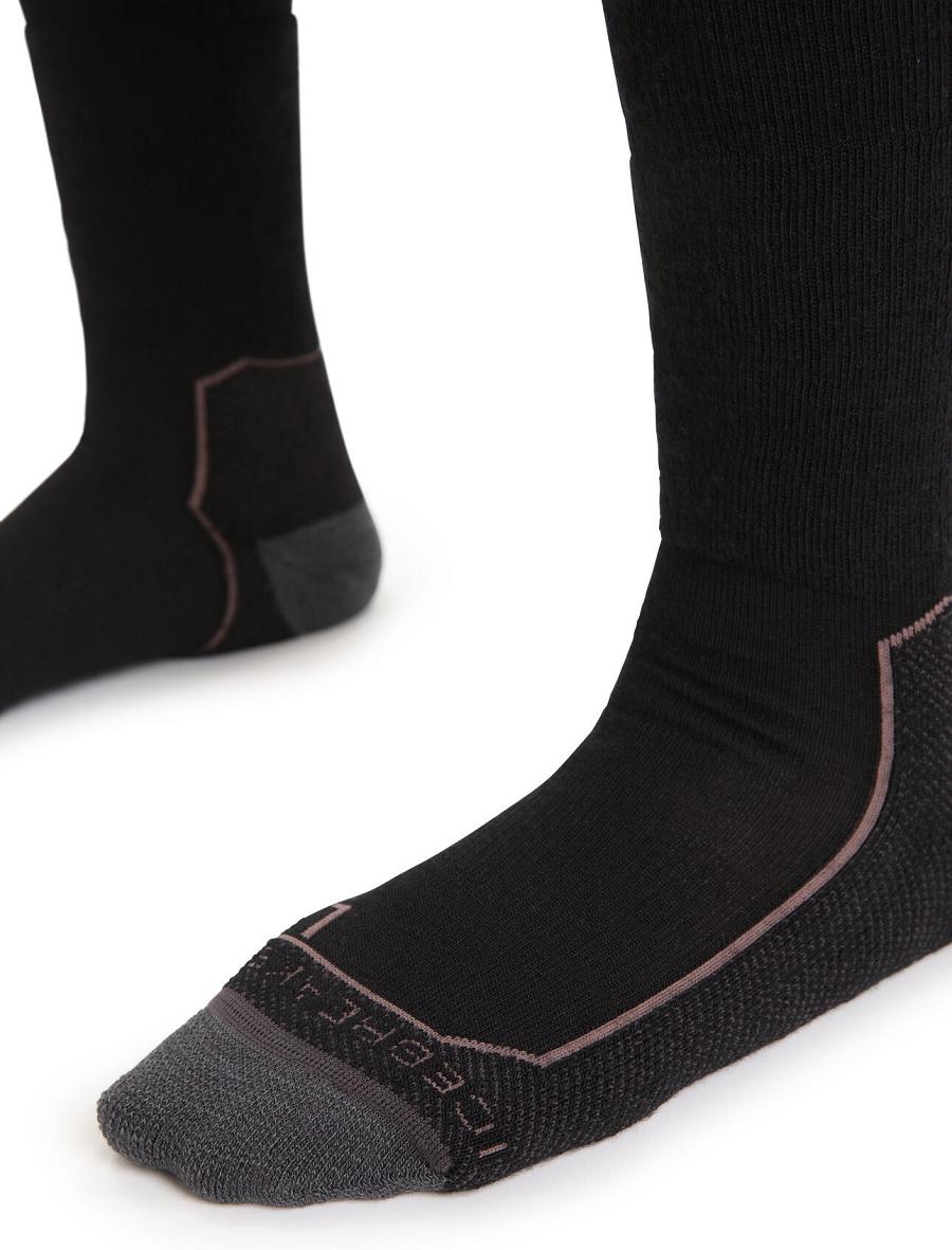 Women's Icebreaker Merino Hike+ Medium Crew Socks Black / Monsoon | CA 1515OKIR